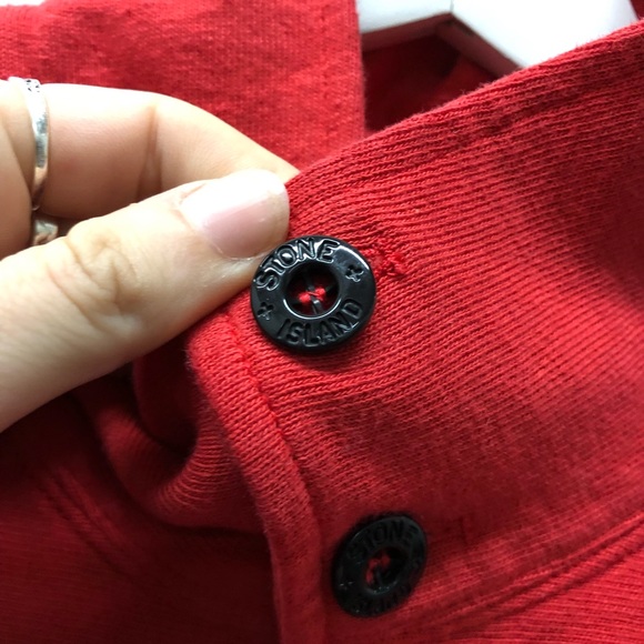 Stone Island Cropped Button Neck Pullover Sweatshirt - Picture 3 of 8